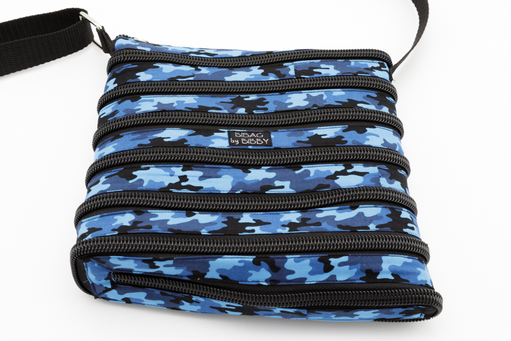 Handtasche Camouflage blau schwarz