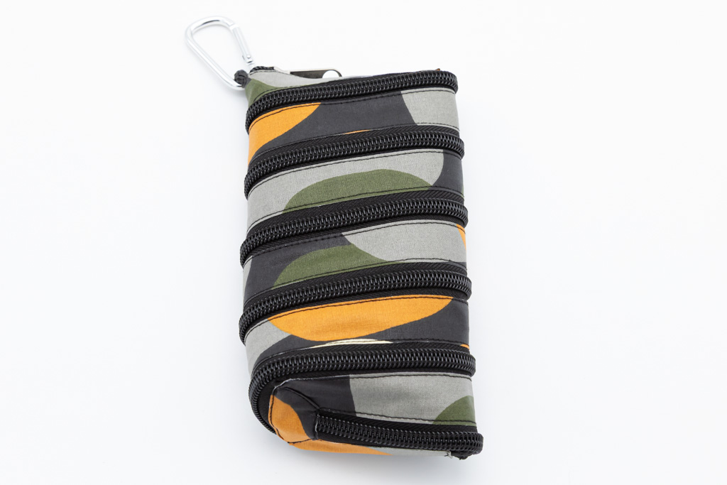 Handytasche Wachstuch orange/schwarz/grau/grün