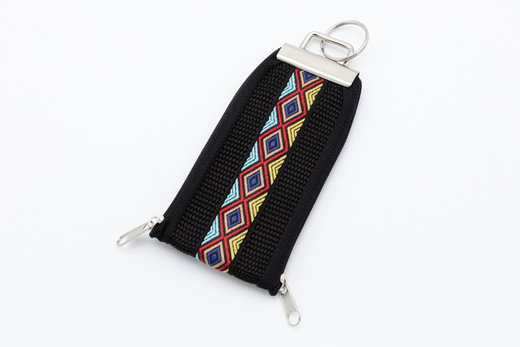 Schlüsselband EC-Karte Muster gelb/rot/beige