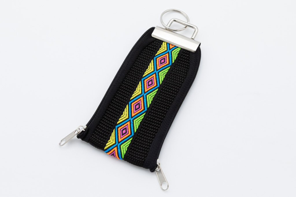 Schlüsselband EC-Karte Muster gelb/blau/orange/grün