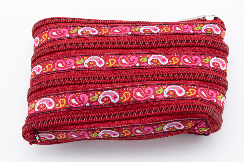 Schlüsseltasche Paisley rot